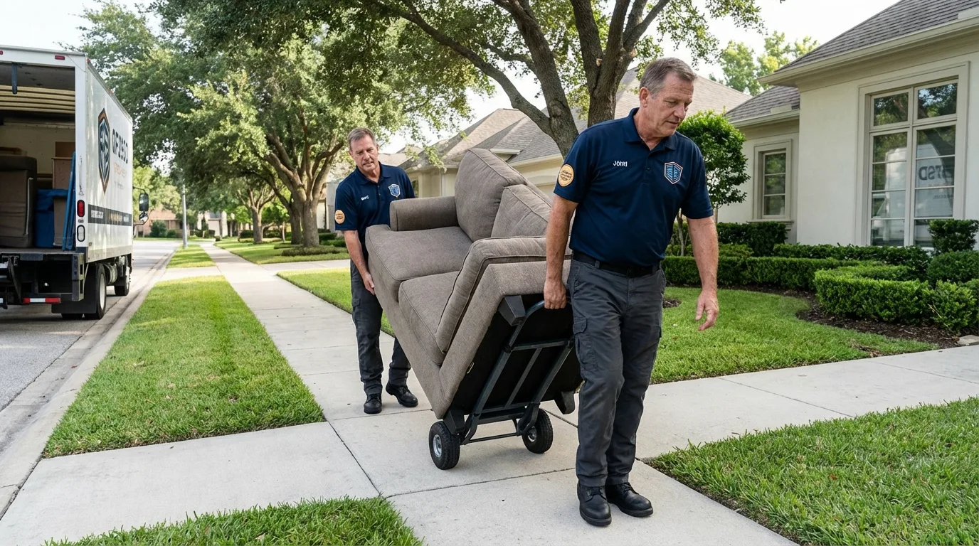 Local residential moving crew loading furniture in Russiaville, IN