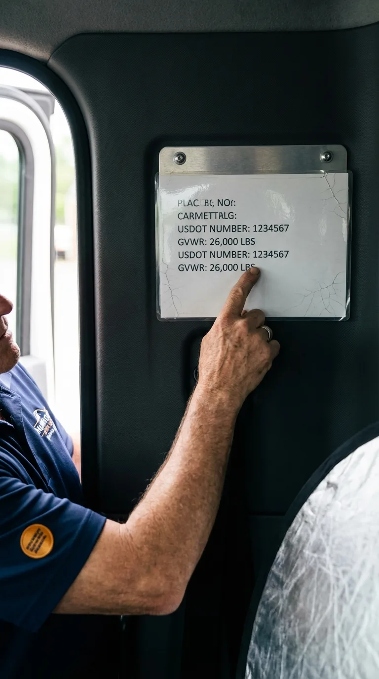 USDOT licensing placard verification in Russiaville
